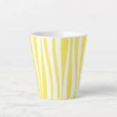 Tasse Latte Cabana Stripe jaune et blanc (Devant)