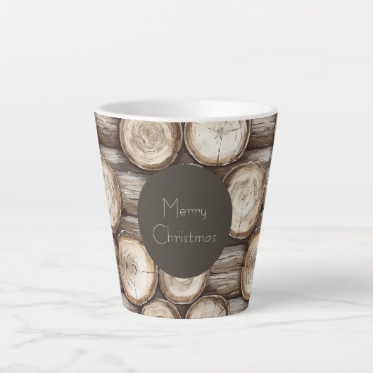 Tasse Latte Cabine de bois Noël (Devant)