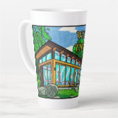 Tasse Latte Cabine de forêt d'art pop moderne de milieu de siè (Angle gauche)