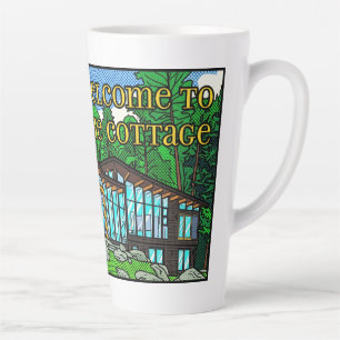 Tasse Latte Cabine de forêt d'art pop moderne de milieu de siè