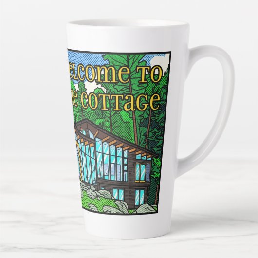 Tasse Latte Cabine de forêt d'art pop moderne de milieu de siè (Droite)