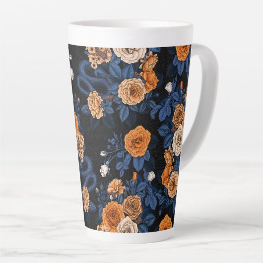 Tasse Latte Caché en rose, orange et bleu (Angle droit)