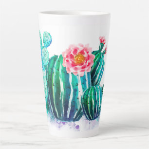 Tasse Latte cactus aquarelle