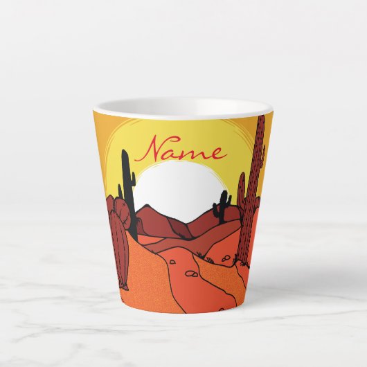 Tasse Latte Cactus du désert Sunset Thunder_Cove (Devant)
