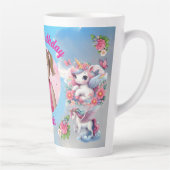 Tasse Latte Cadeau Anniversaire Fille Licorne Fleur Magique Ph (Droite)