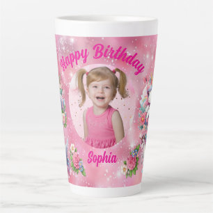 Tasse Latte Cadeau Anniversaire Fille Licorne Fleur Magique Ph