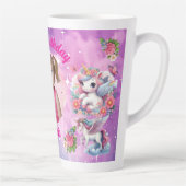 Tasse Latte Cadeau Anniversaire Fille Licorne Fleur Magique Ph (Droite)