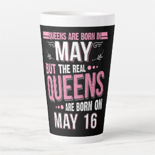 Tasse Latte Cadeau d'anniversaire La Reine Née En Mai Cadeau
