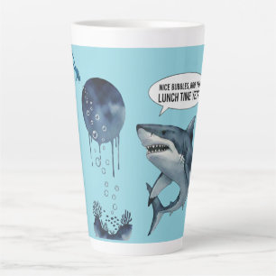 Tasse Latte cadeau d'anniversaire requin