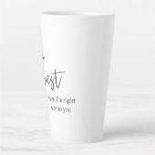 Tasse Latte Cadeau de citation romantique noire tendance (Devant)