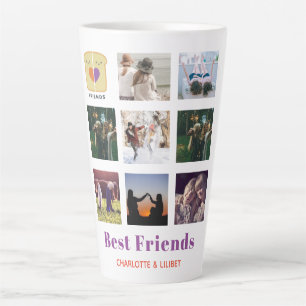 Tasse Latte Cadeau de collage photo de meilleurs amis Sandwich