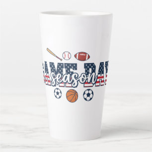 Tasse Latte Cadeau de fan de sports multiples de saison de jou