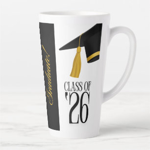 Tasse Latte Cadeau de fin d'études de la promotion 2025 avec n