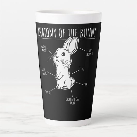 Tasse Latte Cadeau de lapin|Anatomie Du Lapin Cute Rabbit Amou (Devant)