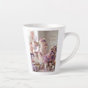 Tasse Latte Cadeau de Mariage Élégant