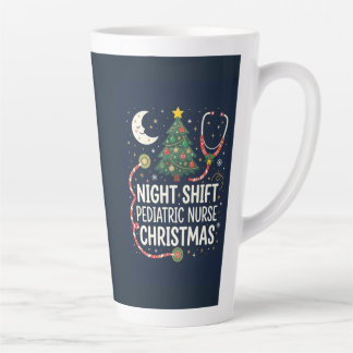 Tasse Latte Cadeau de Noël pour infirmière pédiatrique de nuit