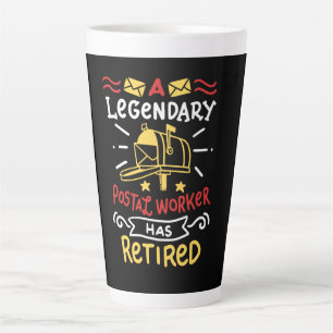 Tasse Latte Cadeau de retraite de l'employé de la poste retrai
