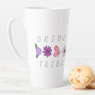 Tasse Latte Cadeau de Tribu de Mariée Fleurie pour la Mariée 