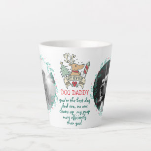 Tasse Latte Cadeau de vacances pour DOG DAD ou MOM ajouter 2 P