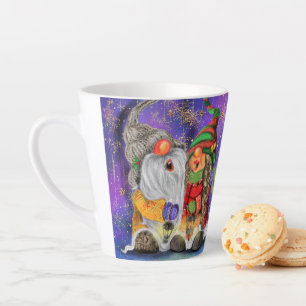 Tasse Latte Cadeau Latte de Noël Joyeux Gnomes chantant