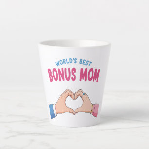 Tasse Latte Cadeau Meilleure Maman Supplémentaire Cœur Mains