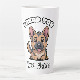 Tasse Latte Cadeau personnalisé de berger allemand "Je vous ai