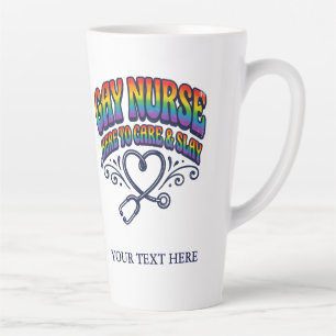 Tasse Latte Cadeau personnalisé Fierté arc-en-ciel Infirmier G