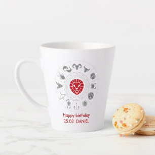 Tasse Latte Cadeau personnalisé Leo Zodiac Anniversaire