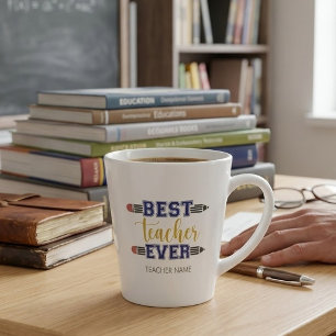 Tasse Latte Cadeau personnalisé Meilleur Enseignant - Cadeau p
