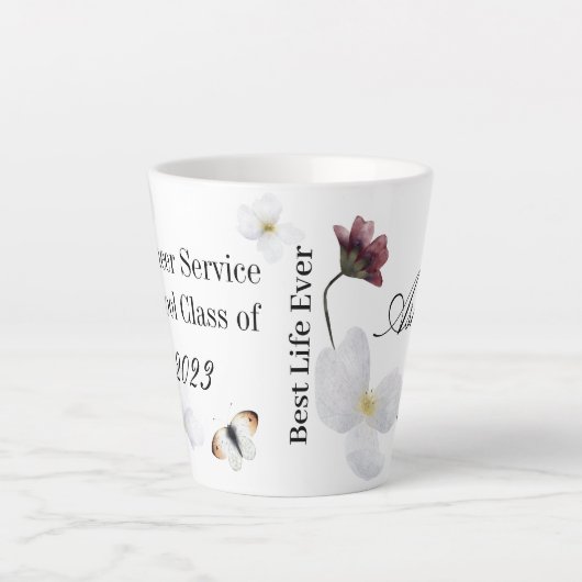 Tasse Latte Cadeau personnalisé pour le pionnier JW 2023 Latte (Devant)