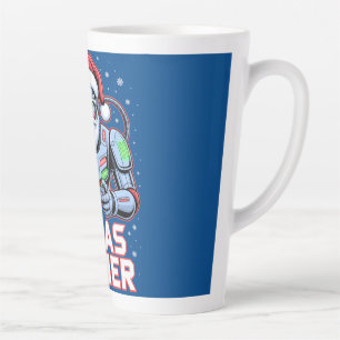 Tasse Latte Cadeaux de Noël pour gamers Cyber Santa Robot Noël