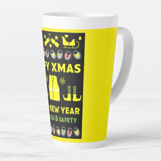Tasse Latte Cadeaux De Noël Santé Et Sécurité (Angle droit)