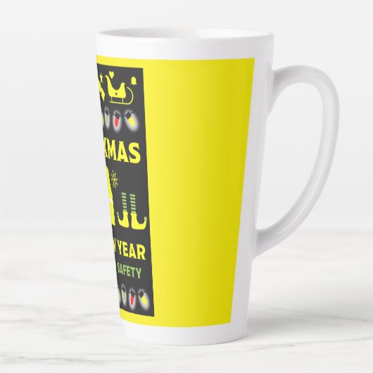 Tasse Latte Cadeaux De Noël Santé Et Sécurité (Droite)