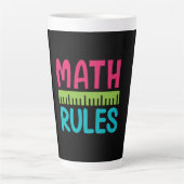 Tasse Latte Cadeaux Enseignant | Règles de Maths (Devant)