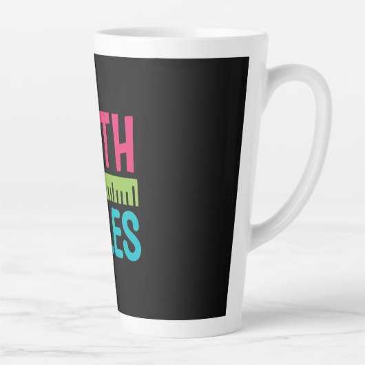 Tasse Latte Cadeaux Enseignant | Règles de Maths (Droite)