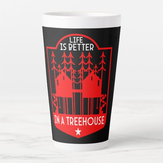 Tasse Latte Cadeaux Et Vêtements De Playhouse Treehouse (Devant)