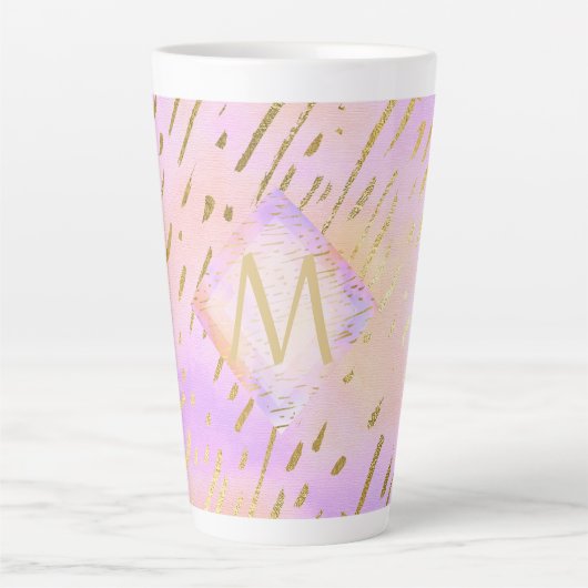 Tasse Latte Cadeaux Monogrammes pour les filles qui aiment l'o (Devant)