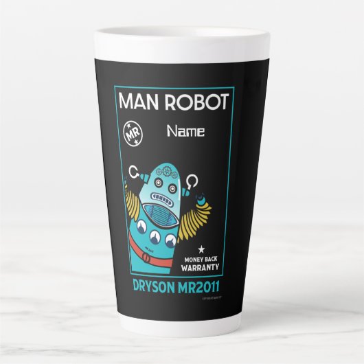 Tasse Latte Cadeaux Robot Pour Anniversaire Ou Mariage (Devant)