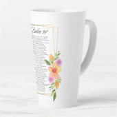 Tasse Latte Cadre géométrique floral Psalm 91 (Angle droit)