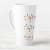 Tasse Latte Café au lait | Typographie de script stylé simple (Angle gauche)