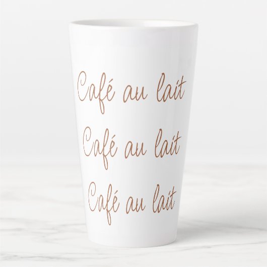 Tasse Latte Café au lait | Typographie de script stylé simple (Devant)