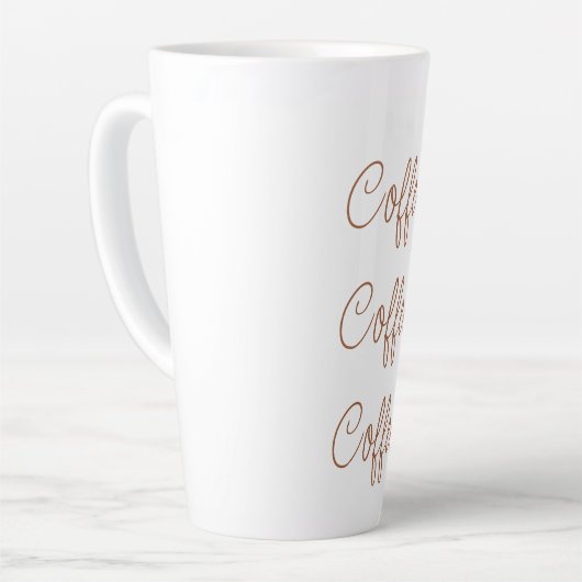 Tasse Latte Café café café café | Script stylé simple (Angle gauche)