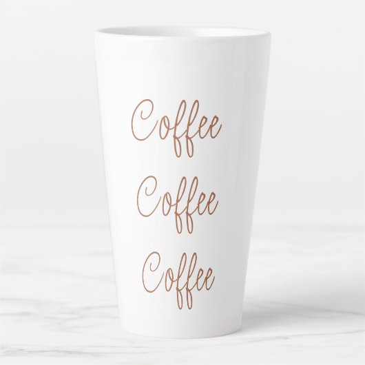 Tasse Latte Café café café café | Script stylé simple (Devant)
