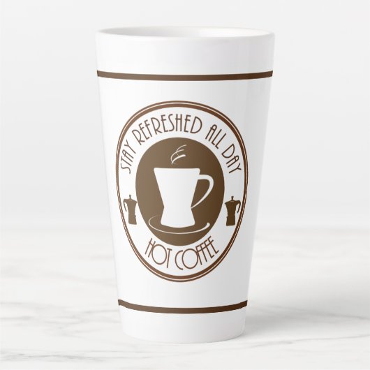 Tasse Latte Café chaud rafraîchi (Devant)