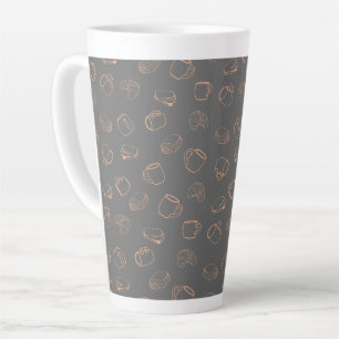 Tasse Latte Café Croissants