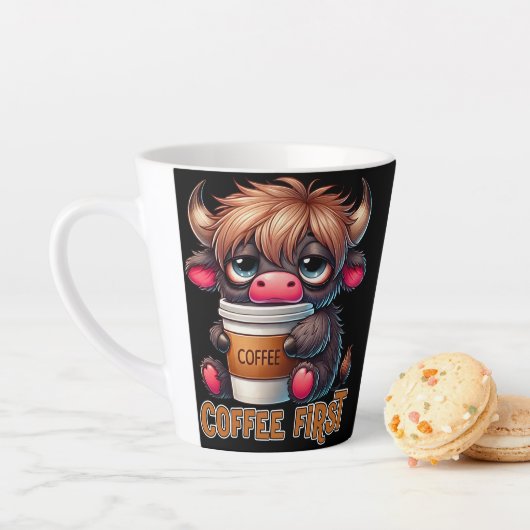 Tasse Latte Café d'abord (En situation)