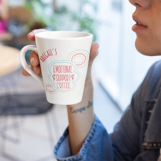 Tasse Latte Café de soutien émotionnel amusant