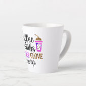 Tasse Latte Café, Écrans, Gants en caoutchouc - Citation de vi (Angle droit)