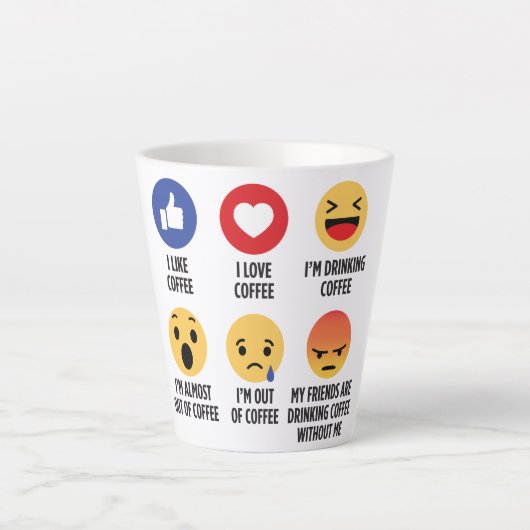 Tasse Latte Café Emojis (Devant)