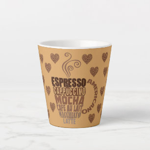 Tasse Latte café expresso moka